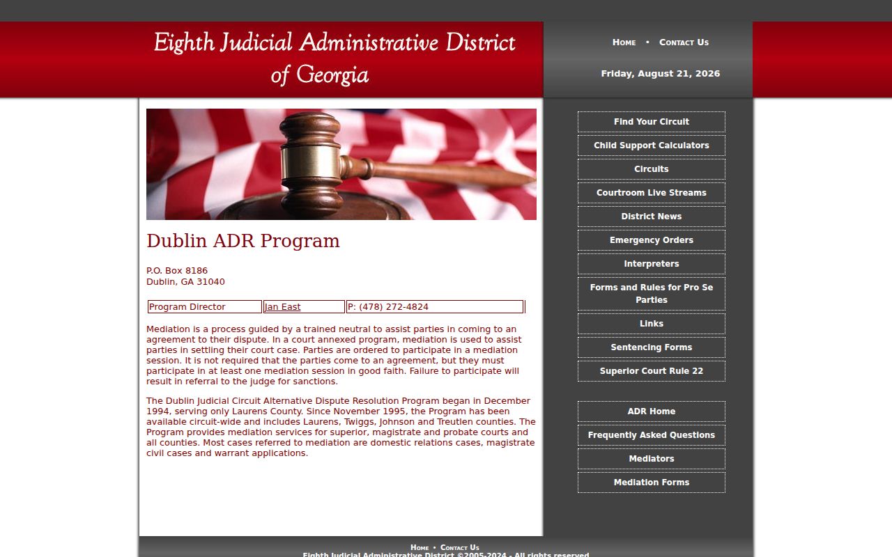 Dublin Judicial Circuit alternative dispute resolution program for Treutlen civil cases