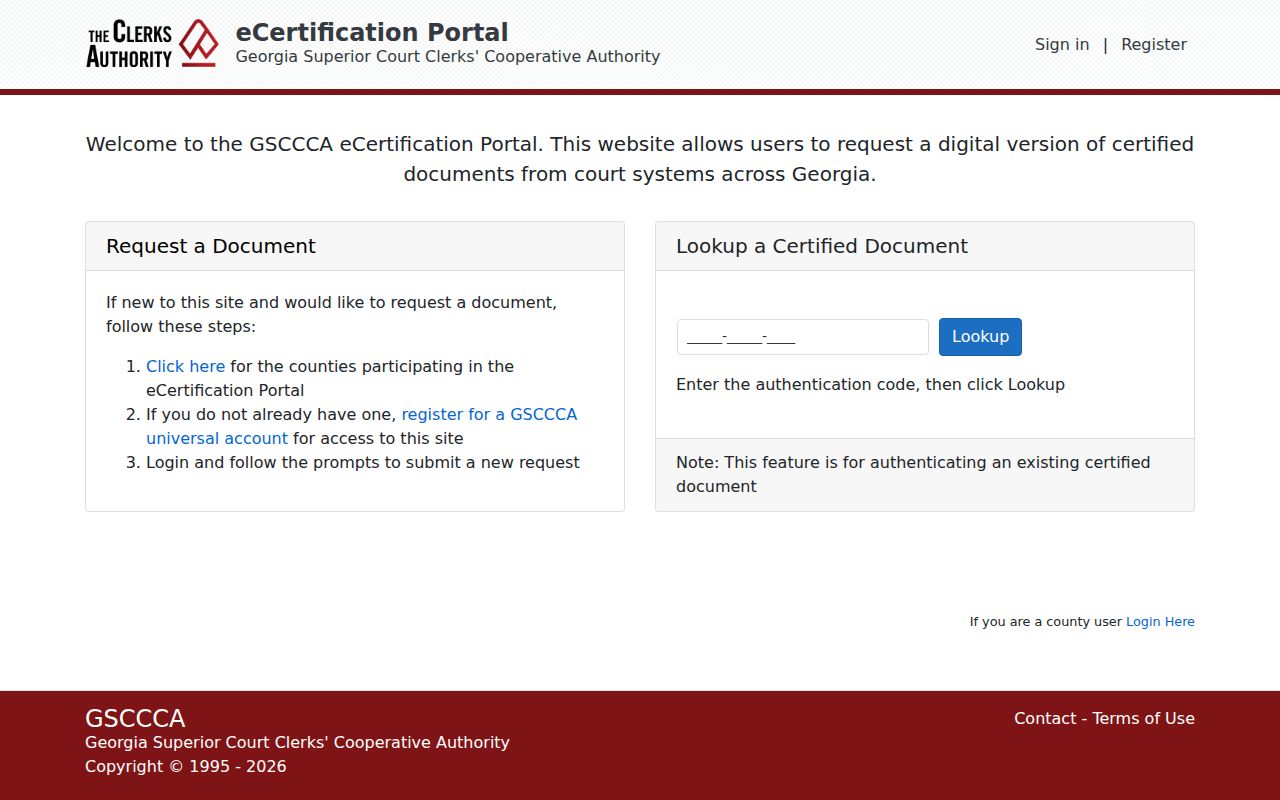GSCCCA eCertification access for Treutlen County court records